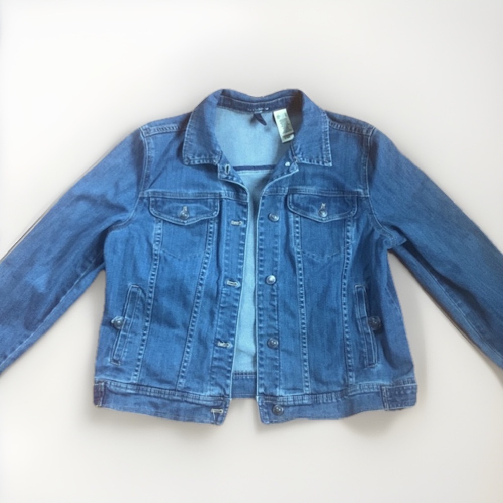 VINTAGE Liz Claiborne Classic Denim Jacket | 4-Pocket Style | Size Large